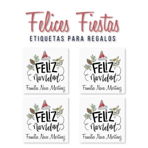 Navidad Etiquetas Felices Fiestas