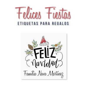 Navidad Etiquetas Felices Fiestas