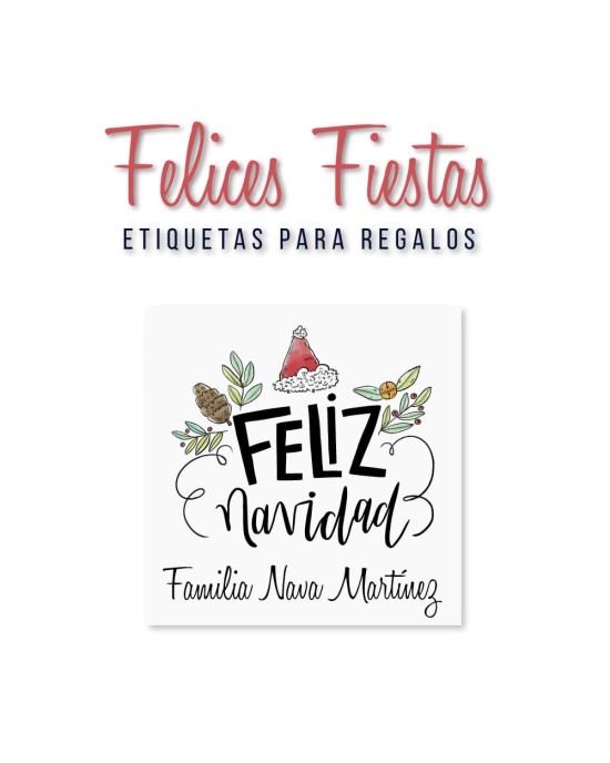 Navidad Etiquetas Felices Fiestas | Etiquetas Regalos Navidad