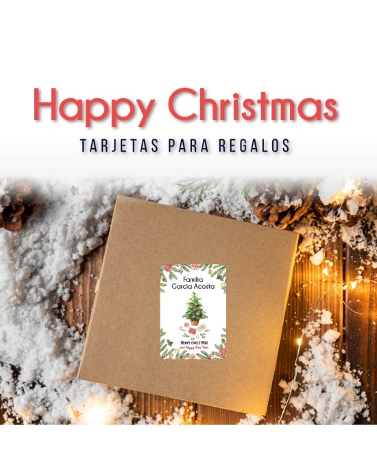 Navidad Etiquetas Happy Christmas | Etiquetas Regalos Navidad