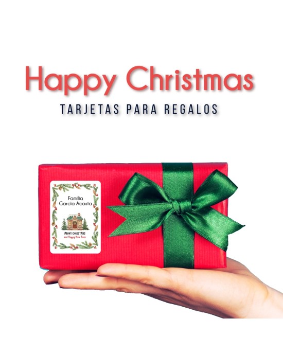 Navidad Etiquetas Happy Christmas | Etiquetas Regalos Navidad