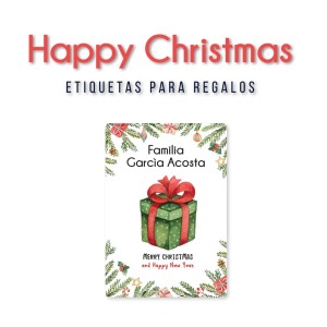 Navidad Etiquetas Happy Christmas