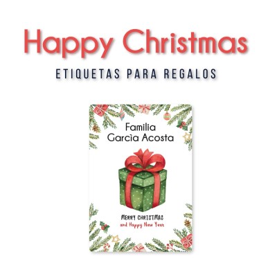 Navidad Etiquetas Happy Christmas