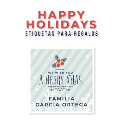 Navidad Etiquetas Happy Holidays