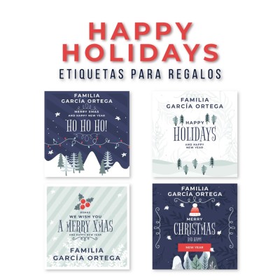 Navidad Etiquetas Happy Holidays Navidad Etiquetas Happy Holidays