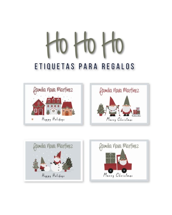 Navidad Etiquetas HoHoHo | Etiquetas Regalos Navidad