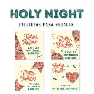 Navidad Etiquetas Holy Night