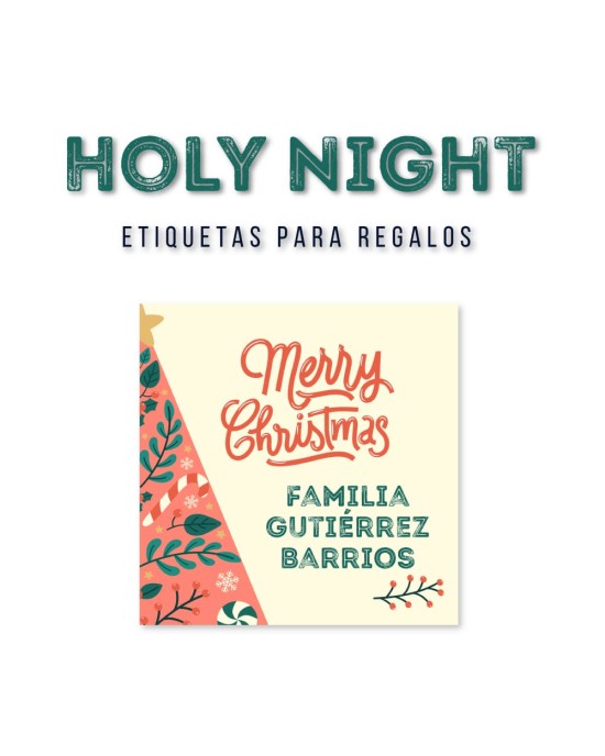 Navidad Etiquetas Holy Night | Etiquetas Regalos Navidad