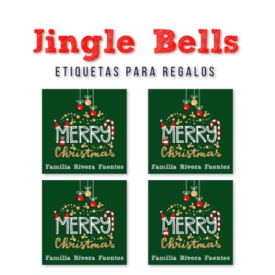 Navidad Etiquetas Jingle Bells Navidad Etiquetas Jingle Bells