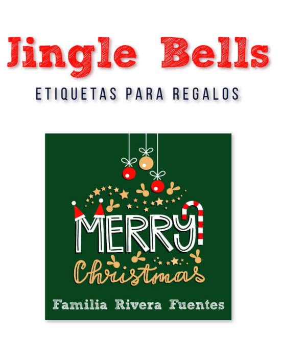 Navidad Etiquetas Jingle Bells