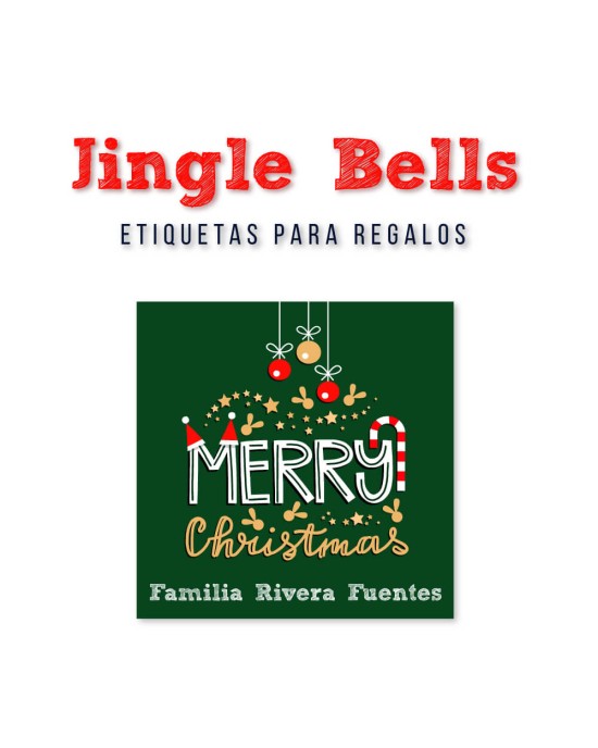 Navidad Etiquetas Jingle Bells | Etiquetas Regalos Navidad