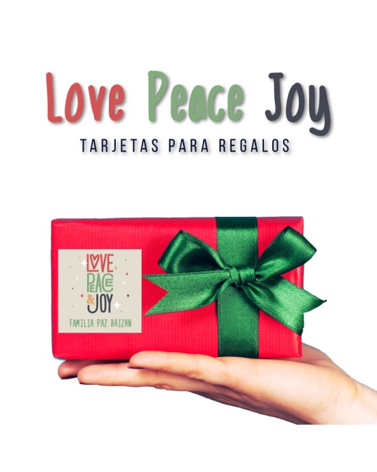 Navidad Etiquetas Love Peace Joy | Etiquetas Regalos Navidad