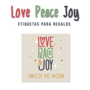 Navidad Etiquetas Love Peace Joy Navidad Etiquetas Love Peace Joy