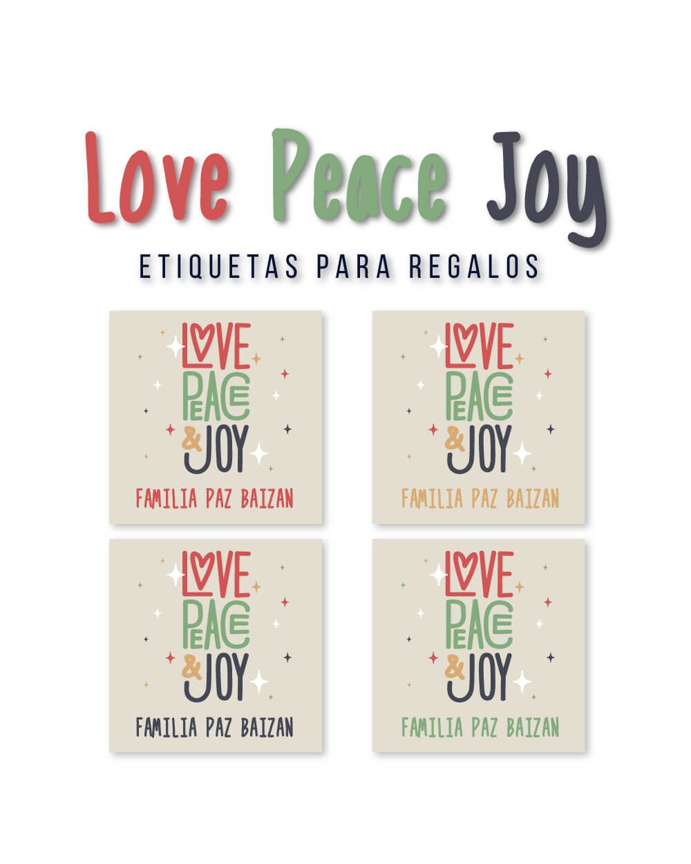 Navidad Etiquetas Love Peace Joy | Etiquetas Regalos Navidad Navidad Etiquetas Love Peace Joy | Etiquetas Regalos Navidad