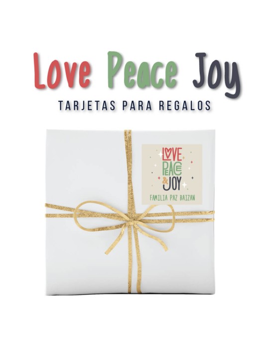Navidad Etiquetas Love Peace Joy | Etiquetas Regalos Navidad