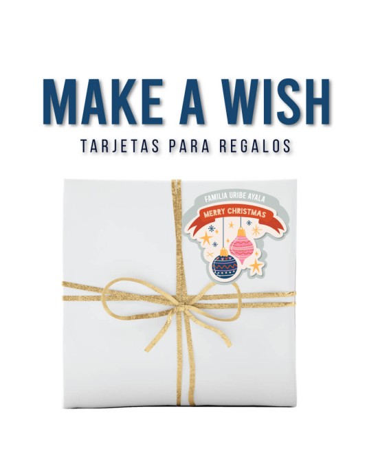 Navidad Etiquetas Make a Wish | Etiquetas Regalos Navidad