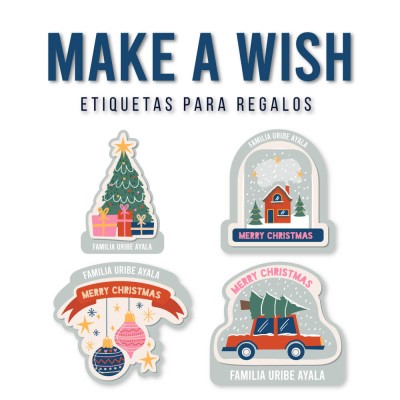 Navidad Etiquetas Make a Wish