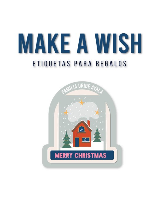 Navidad Etiquetas Make a Wish | Etiquetas Regalos Navidad