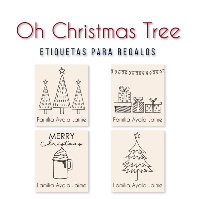 Navidad Etiquetas Oh Christmas Tree Navidad Etiquetas Oh Christmas Tree