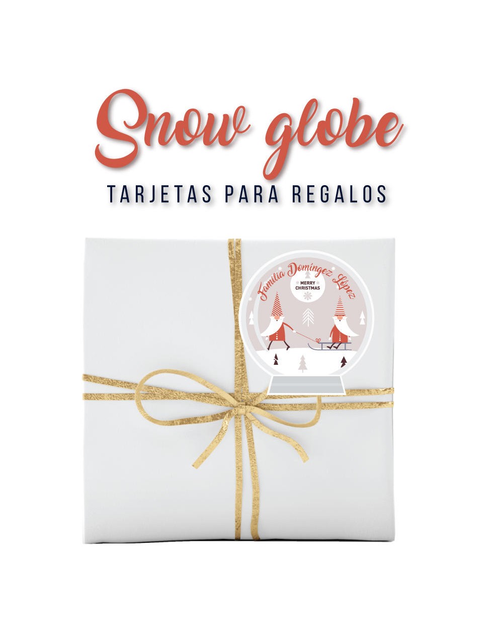 Navidad Etiquetas Snow Globe | Etiquetas Regalos Navidad