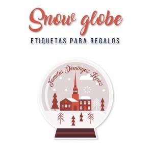 Navidad Etiquetas Snow Globe