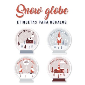 Navidad Etiquetas Snow Globe
