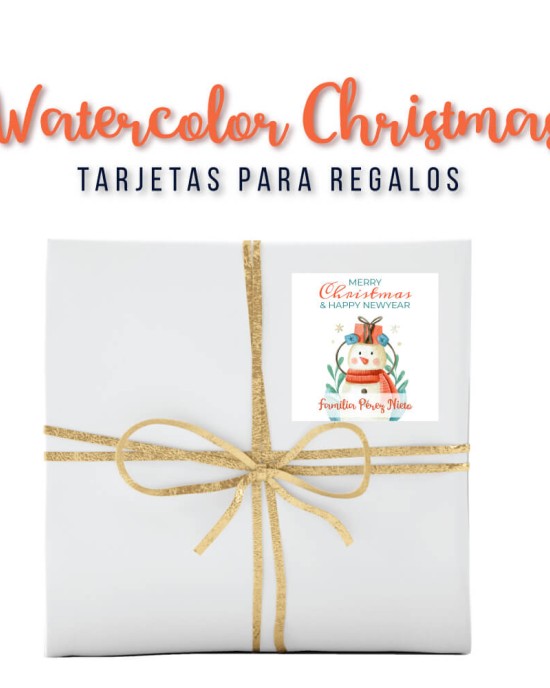 Navidad Etiquetas Watercolor Christmas Navidad Etiquetas Watercolor Christmas