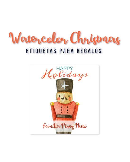Navidad Etiquetas Watercolor Christmas | Etiquetas Regalos Navidad
