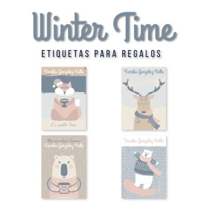 Navidad Etiquetas Winter Time