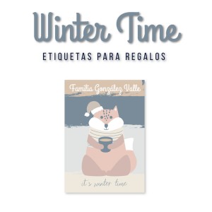Navidad Etiquetas Winter Time