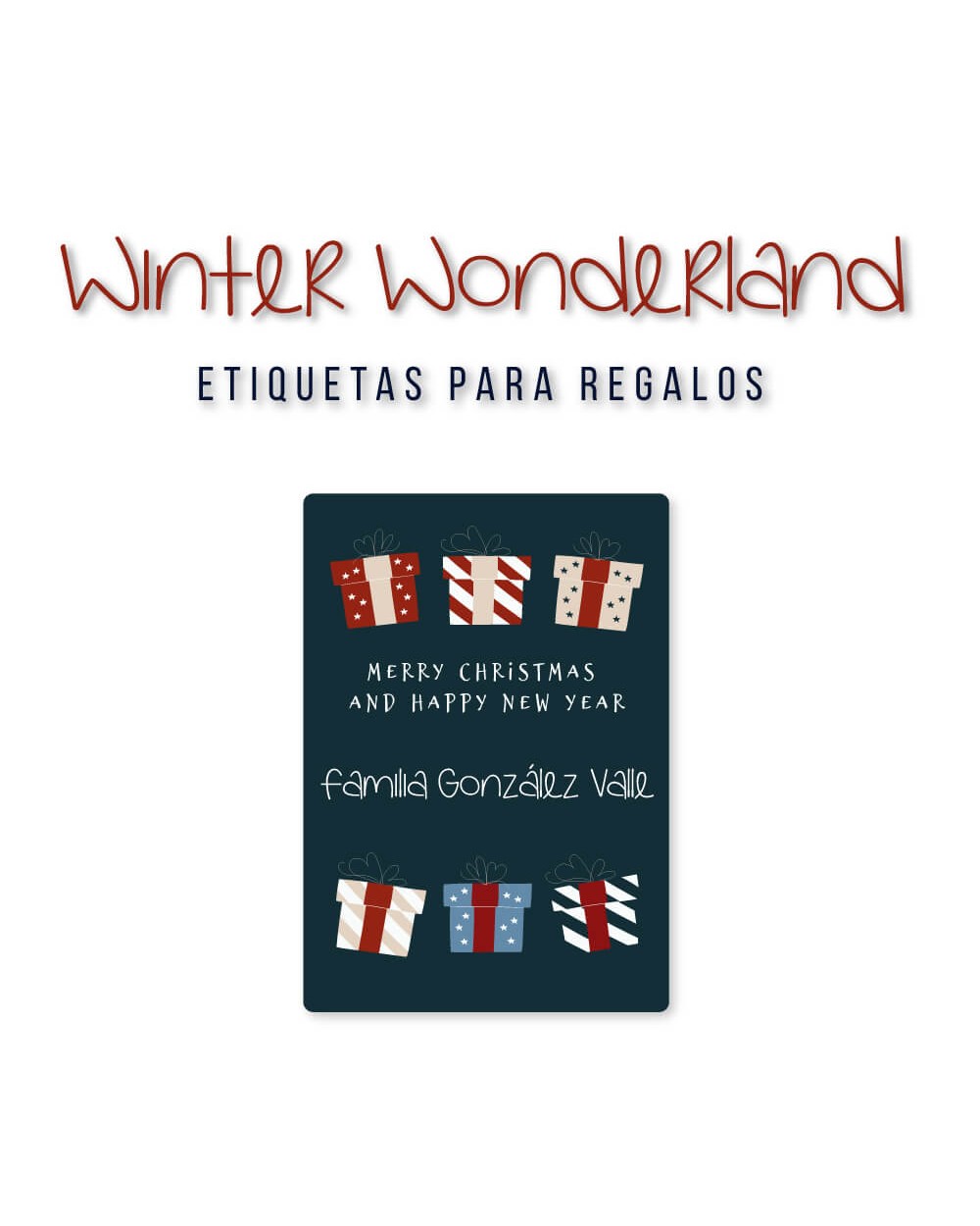 Navidad Etiquetas Winter Wonderland | Etiquetas Regalos Navidad Navidad Etiquetas Winter Wonderland | Etiquetas Regalos Navidad