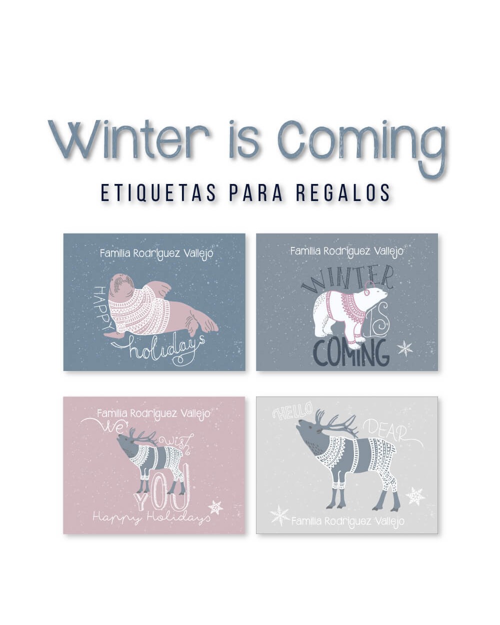 Navidad Etiquetas Winter is Coming | Etiquetas Regalos Navidad Navidad Etiquetas Winter is Coming | Etiquetas Regalos Navidad