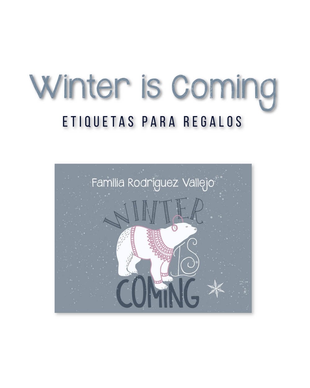 Navidad Etiquetas Winter is Coming | Etiquetas Regalos Navidad Navidad Etiquetas Winter is Coming | Etiquetas Regalos Navidad