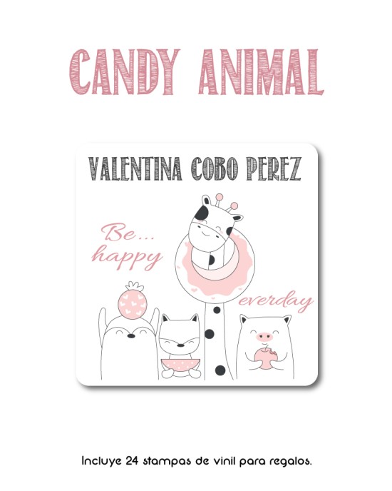 Paquete de etiquetas para Regalo Candy Animal - Etiquetas Para Regalos