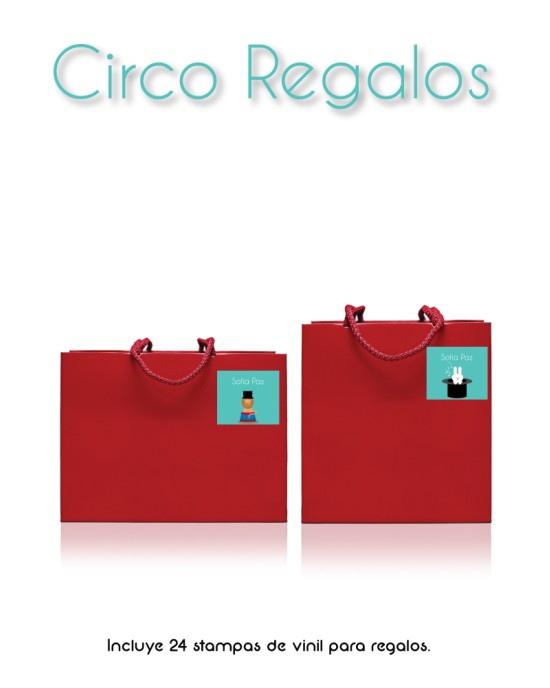 Paquete de etiquetas para Regalo Circus - Etiquetas Para Regalos