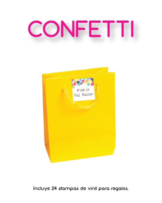 Paquete de etiquetas para Regalo Confetti - Etiquetas Para Regalos