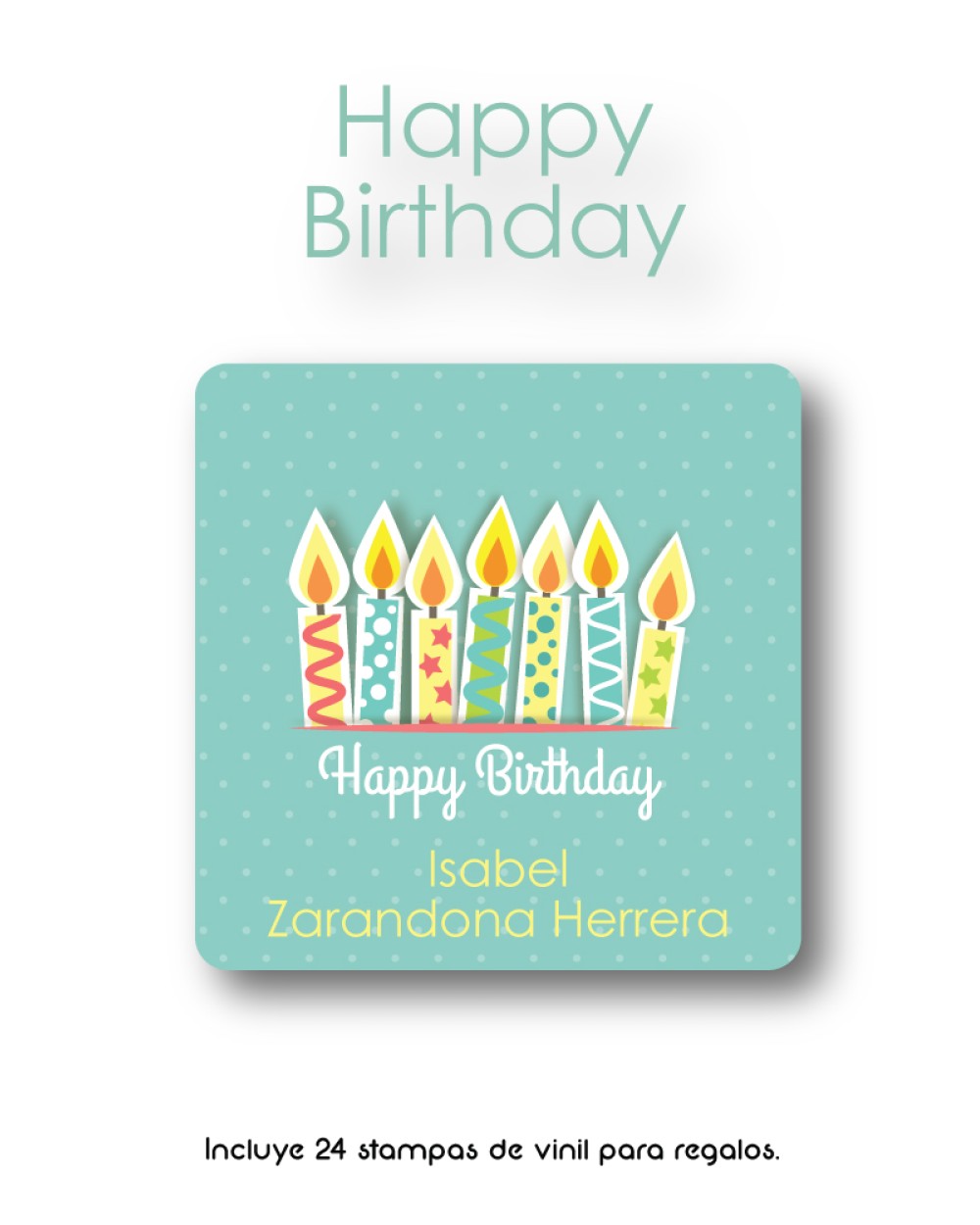 Paquete de etiquetas para Regalo Happy Birthday - Etiquetas Para Regalos