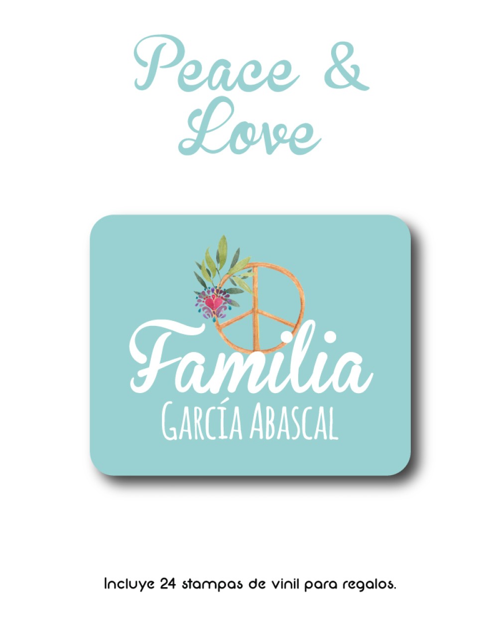 Paquete de etiquetas para Regalo Peace & Love - Etiquetas Para Regalos Paquete de etiquetas para Regalo Peace & Love - Etiquetas Para Regalos