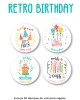 Paquete de etiquetas para Regalo Retro Birthday - Etiquetas Para Regalos
