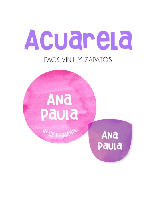 Pack Escuela y Zapatos Acuarela | Pack Adheribles y Zapatos