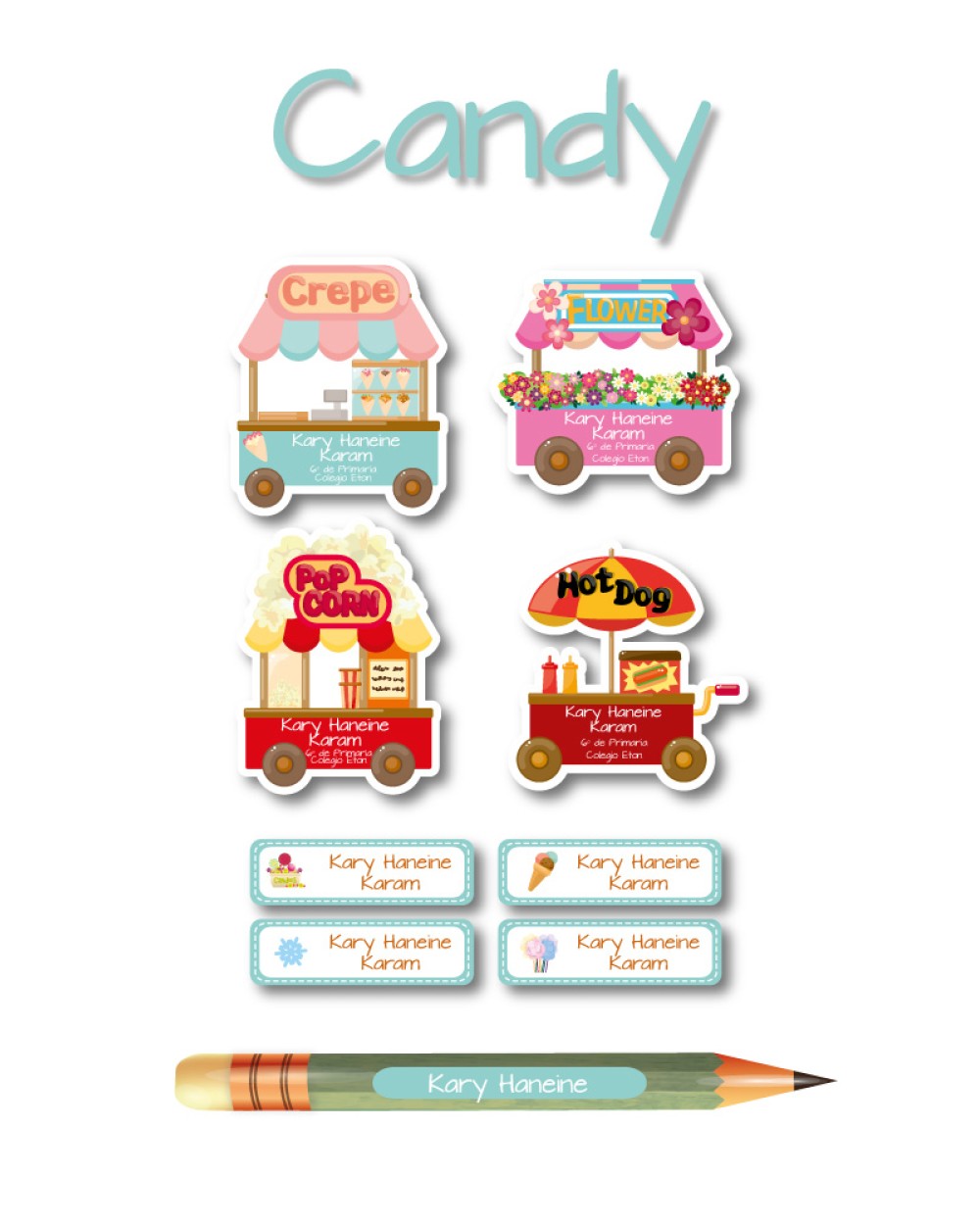 Pack Ropa y Escuela Candy | Pack Ropa y Adheribles