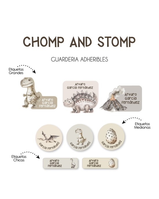 Guarderia Chomp and Stomp | Etiquetas Para Guarderia