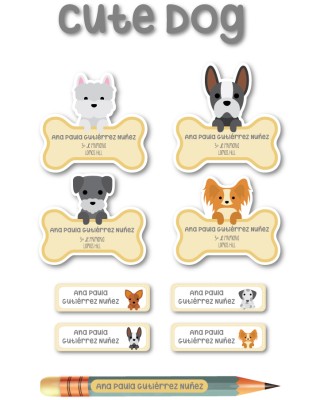 Escuela Adheribles Cute Dog