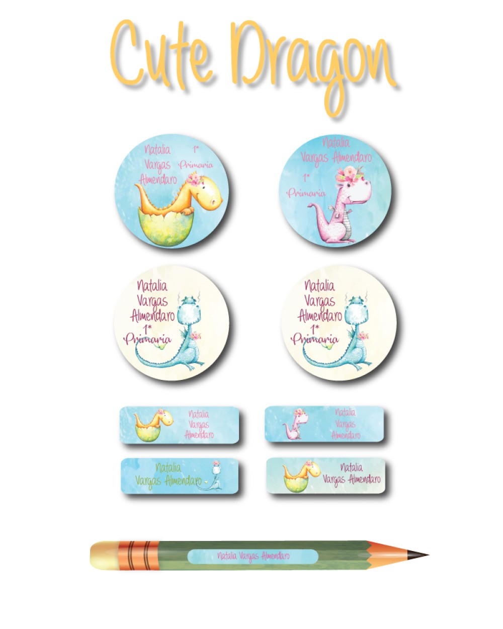 Pack Ropa y Escuela Cute Dragon | Pack Ropa y Adheribles Pack Ropa y Escuela Cute Dragon | Pack Ropa y Adheribles
