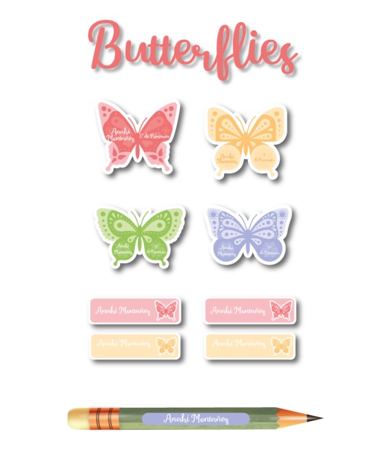 Pack Ropa y Escuela Butterflies | Pack Ropa y Adheribles