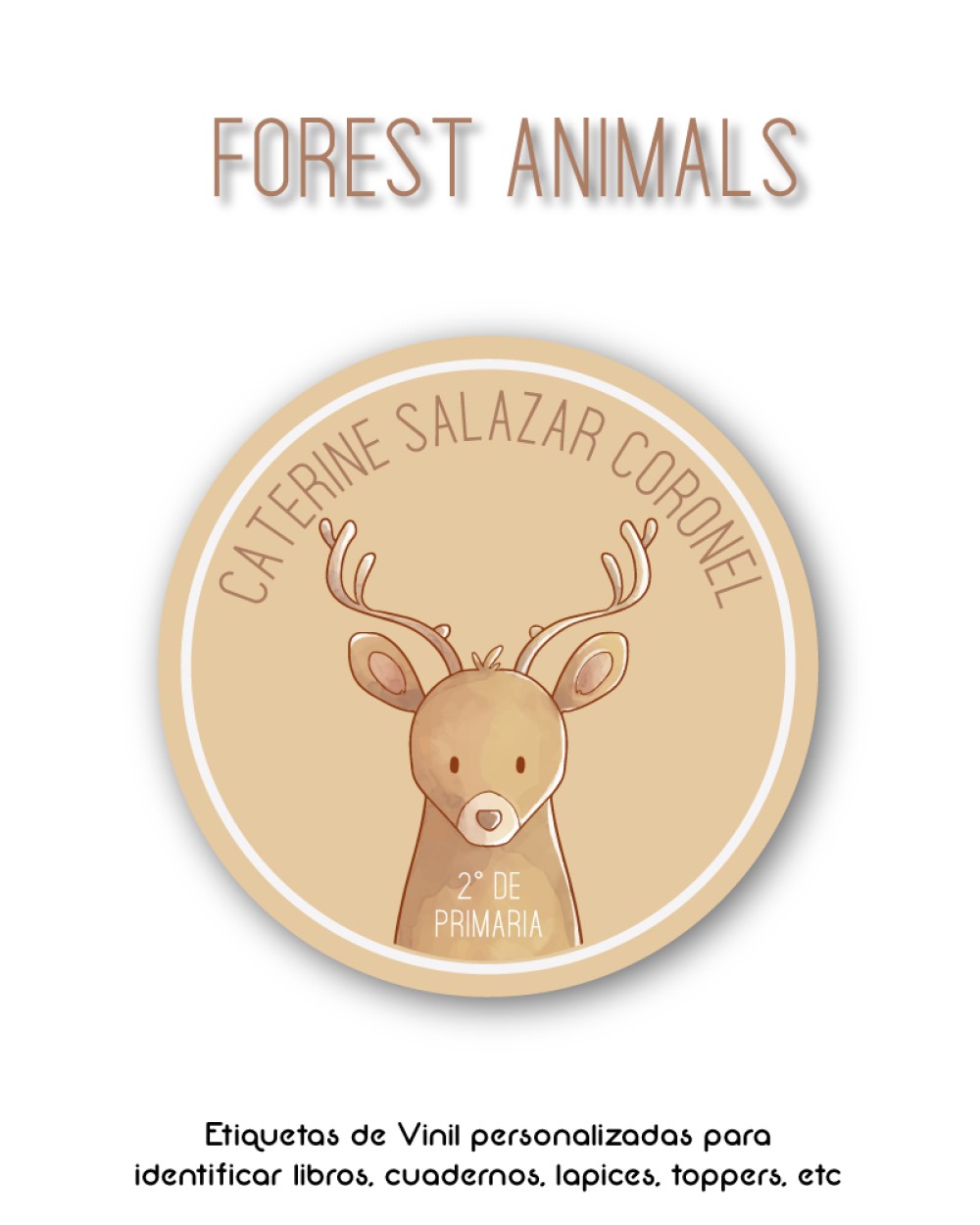 Escuela Adheribles Forest Animals-Etiquetas Para Escuela