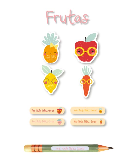 Pack Ropa y Escuela Frutas | Pack Ropa y Adheribles