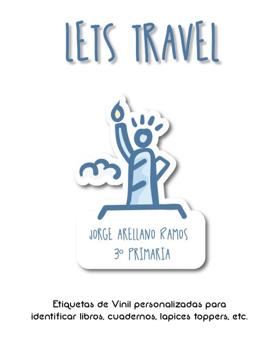 Escuela Adheribles Lets Travel-Etiquetas Para Escuela