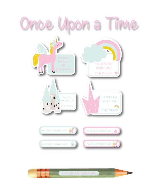 Escuela Adheribles Once Upon a Time-Etiquetas Para Escuela