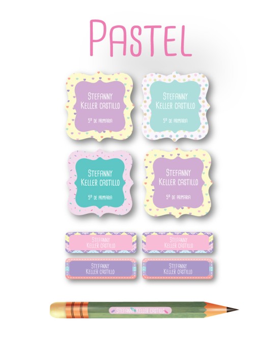 Escuela Adheribles Pastel-Etiquetas Para Escuela